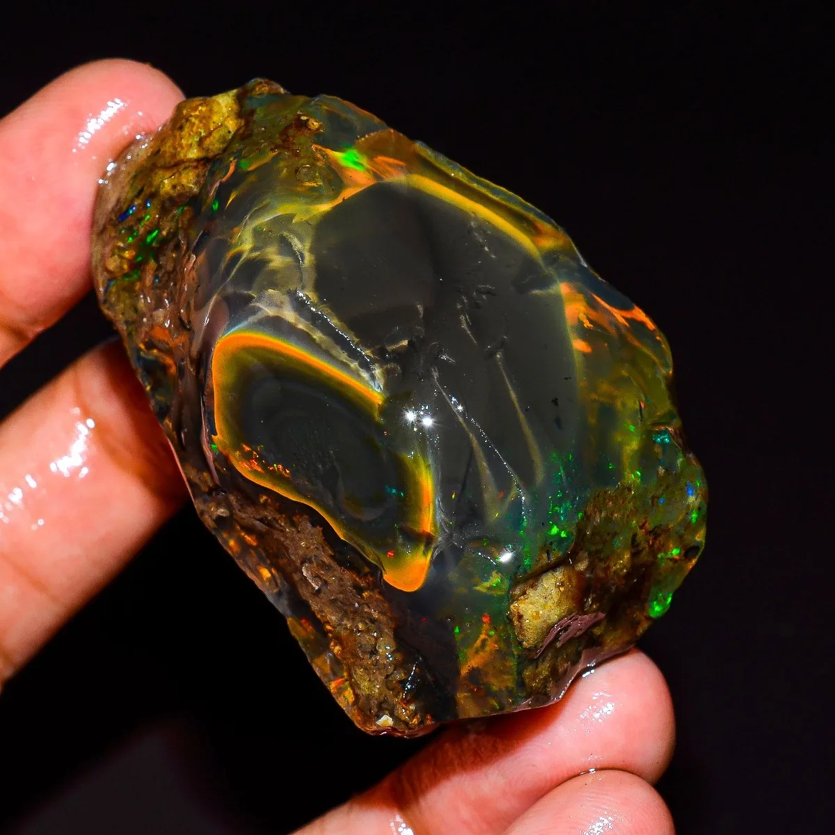 25-80CT Ethiopian Welo Opal Rough Natural Gemstone Rainbow Flash Loose Stone Pendant Jewelry Randomly Selected One view 2