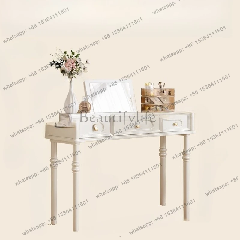 

Luxury Mirror Vanity Table Drawers Desk Living Room Storage Garden Dressing Table European Chair Penteadeira Trendy Furniture