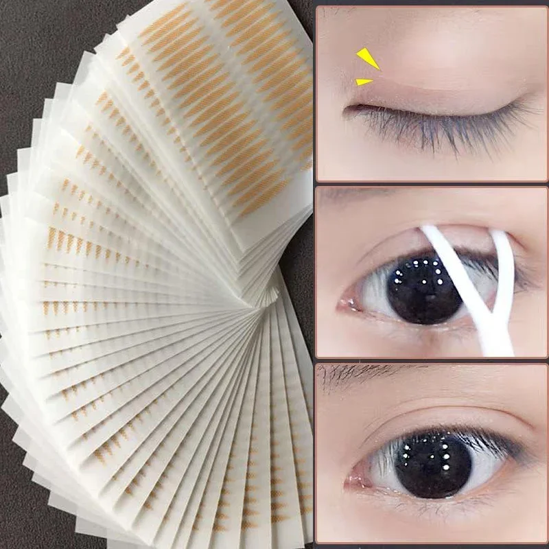 Self-adhesive Double Eyelid Tape Sticker Natural Strips Olive-shaped Eye Lift Makeup Tools Invisible Lace Mesh Eyelid Paste