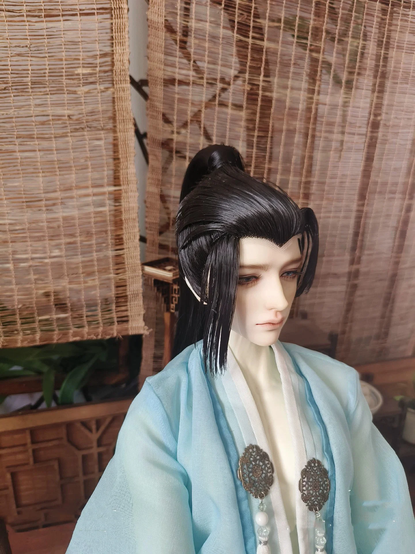 1/4 1/3 Skala BJD Peruki Ancient Costume Hanfu Vintage Long Hair Samurai Peruka Dla MSD SD13 Girl ID72 Uncle Doll Akcesoria A2101