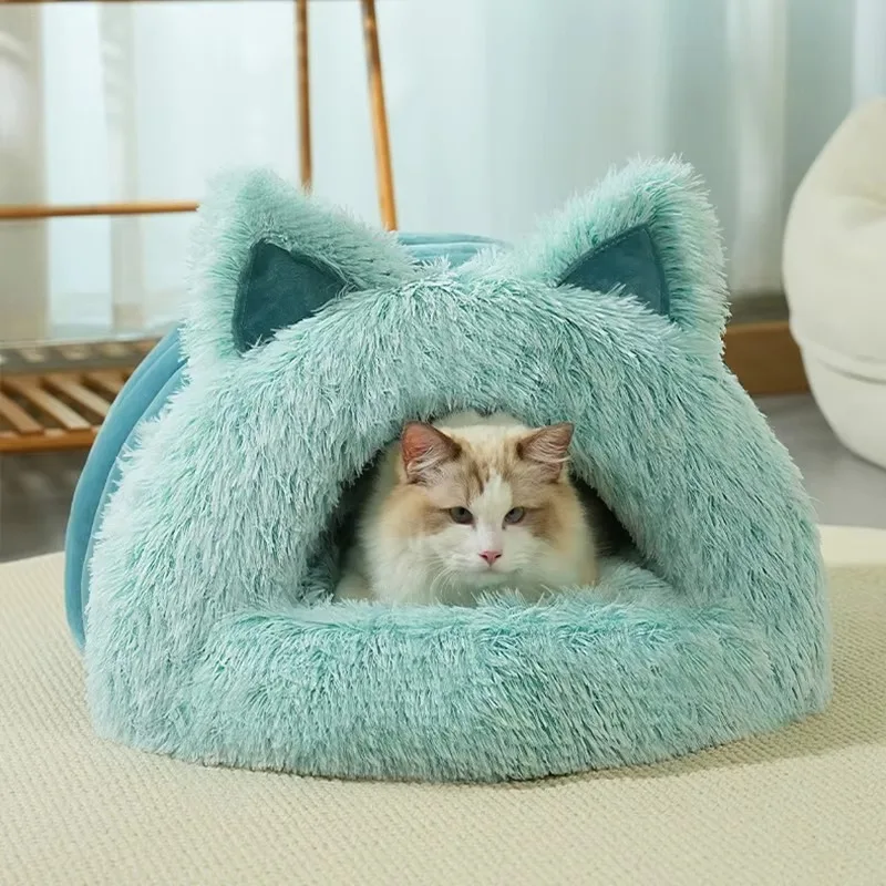 

Кошка, собака, плюшевые кошачьи уши, большой нагрудник, товары для домашних животных, четыре сезона, общие утолщенные сетчатые красные гнезда