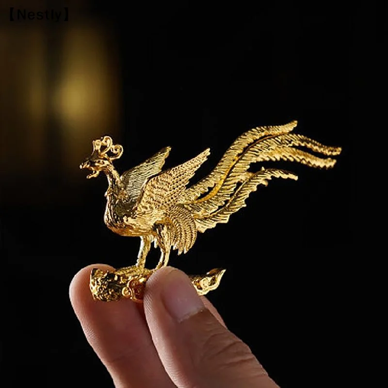 Lucky Spread Wings  Step On The Clouds Phoenix Incense Burner Figurine Ornament Home Decora Good Luck Phoenix Nird Statue〔Nest〕