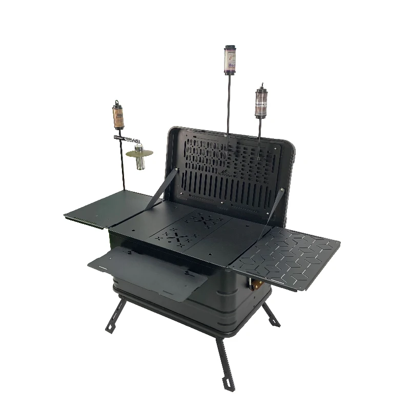 

Outdoor camping aluminum alloy storage box leg stove hole side plate IGT expansion table plate portable
