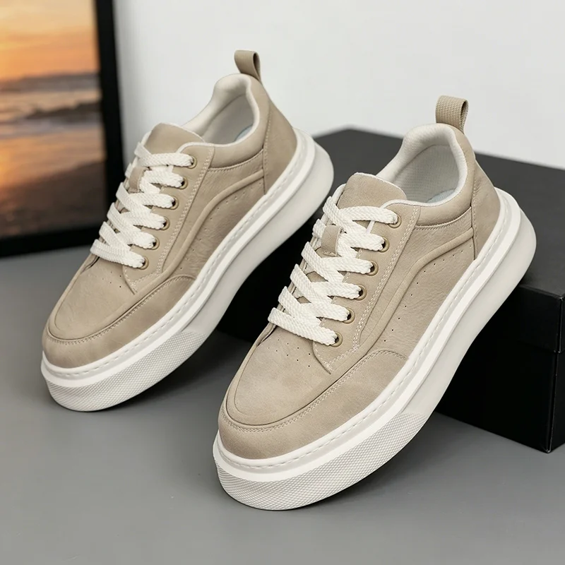 

Mens Casual Shoe Fashion and Comfortable Anti Slip 2026 New Man Snekaers Leather Outdoor Wear Resistant Four Seasons Lightweight