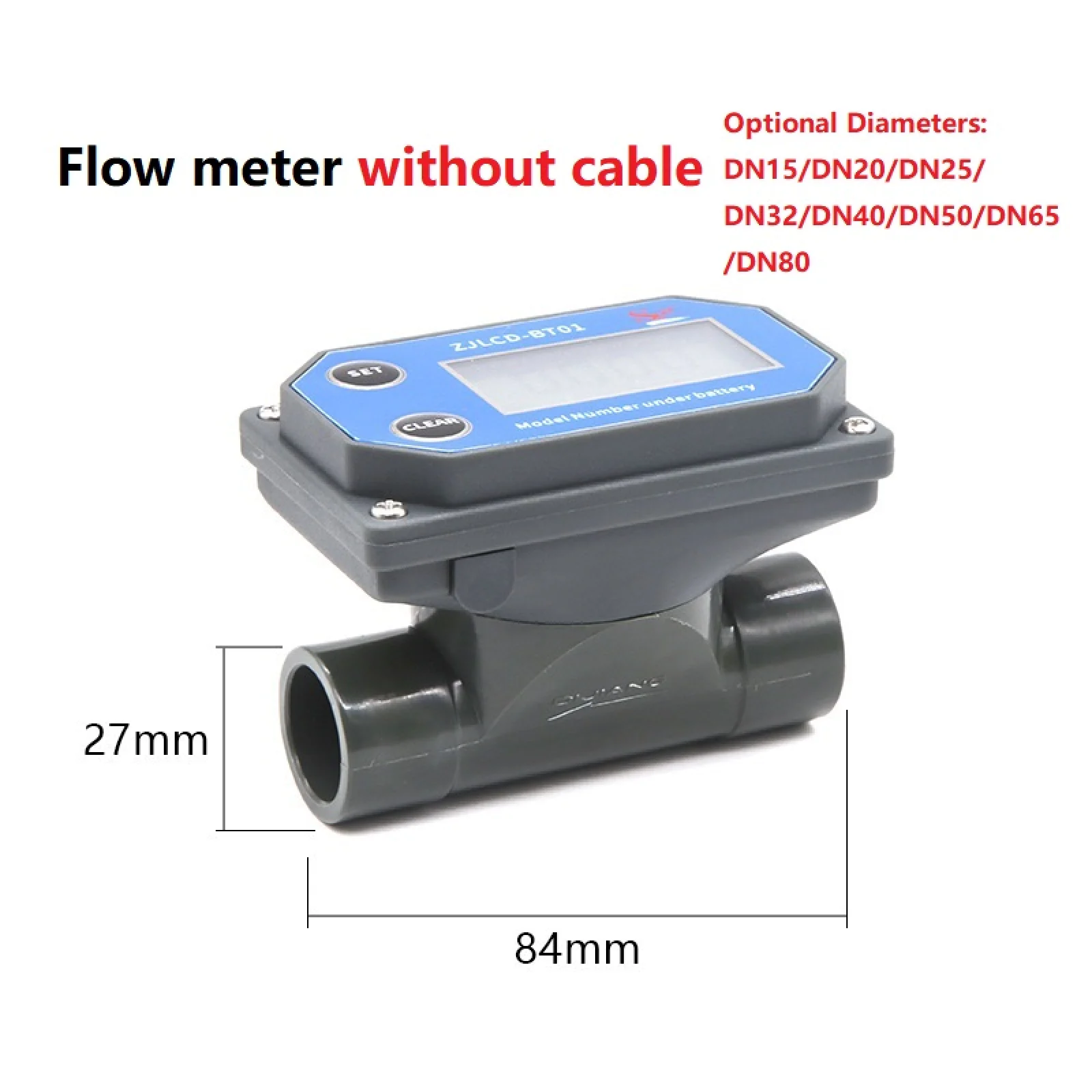 Digital Turbine Flow Meter LCD Display Electronic Flowmeter PVC Pipe Liquid Water for Farm Garden Irrigation Tools DN15-DN65