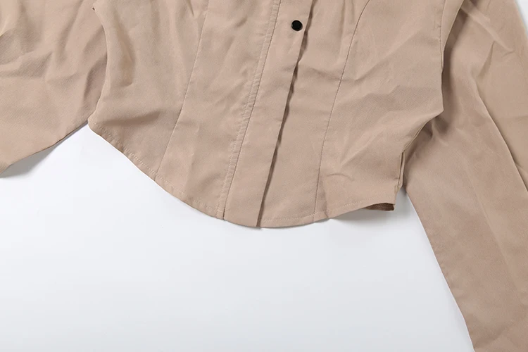 Weird Puss Damenjacke mit einreihigem Knopfverschluss, klassischer Rollkragen, langen Ärmeln, Patchwork-Design, schick, lässig, Streetwear, kurzer Mantel – Detail 11