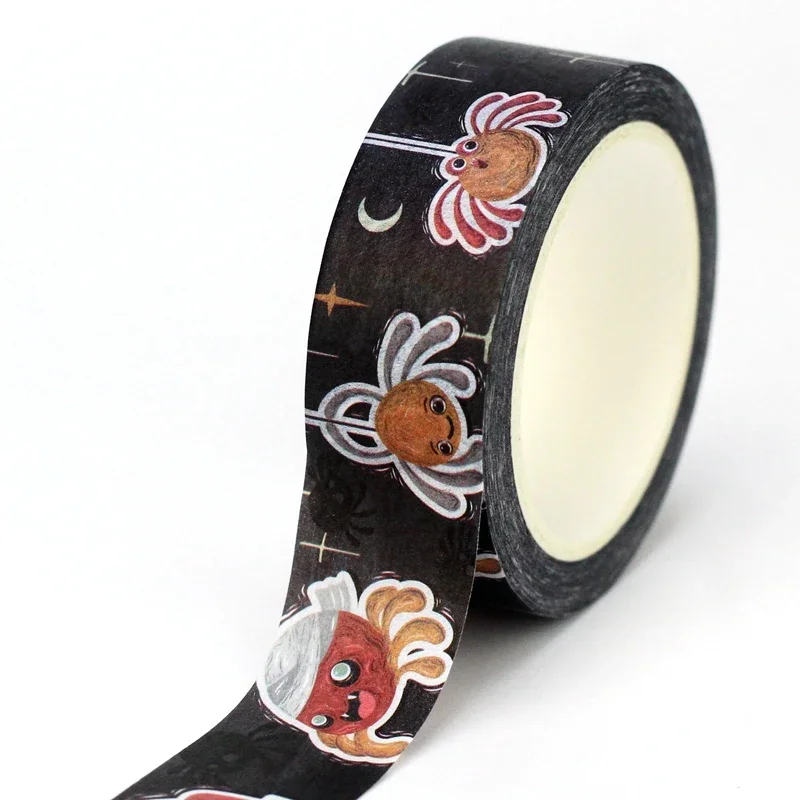 1Pc 10M Decoratieve Maan Sterren Spinnen Halloween Washi Tape Voor Scrapbooking Afplakband Schattig Journaal Briefpapier