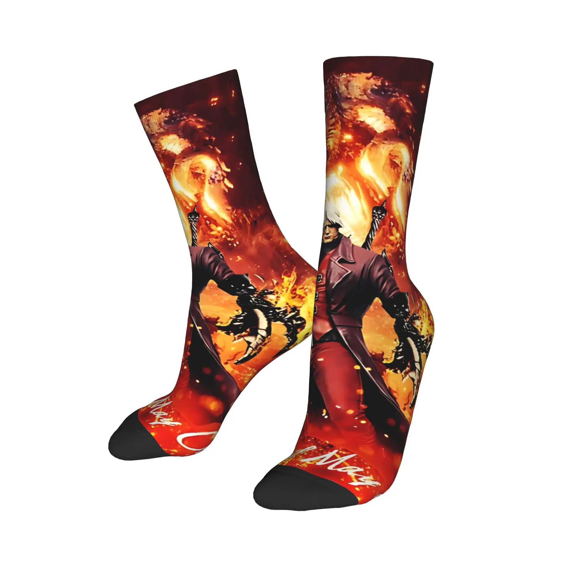 Devil May Cry 5 Dante Socks  Custom Stockings Anti Slip Men Socks Quality Spring Harajuku Cycling Socks