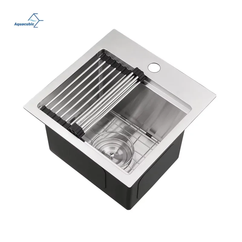 Customizable 9 inch deep kitchen basin 304 stainless steel outdoor sink wash basin
