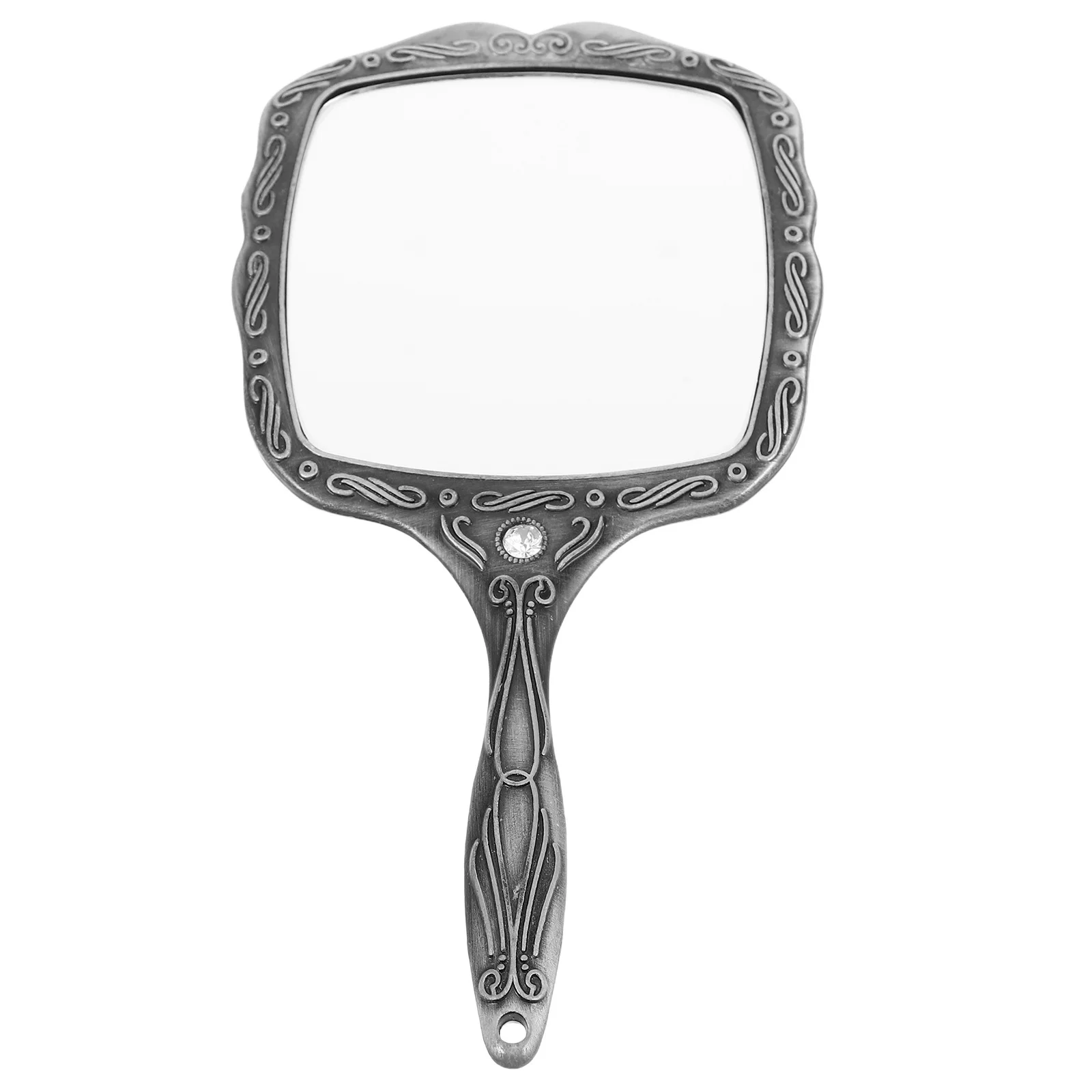 Vintage Handheld Makeup Portable Compact Mirror Durable Metal Frame For Travel Women Pocket Vanity Mirror Retro Style