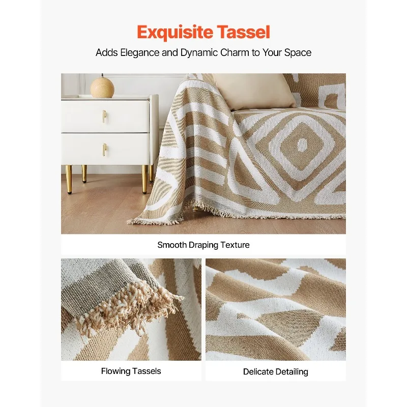 غلاف أريكة 117.72 × 71.26 بوصة أغطية أريكة شانيل مقاومة للخدش كاكي #5