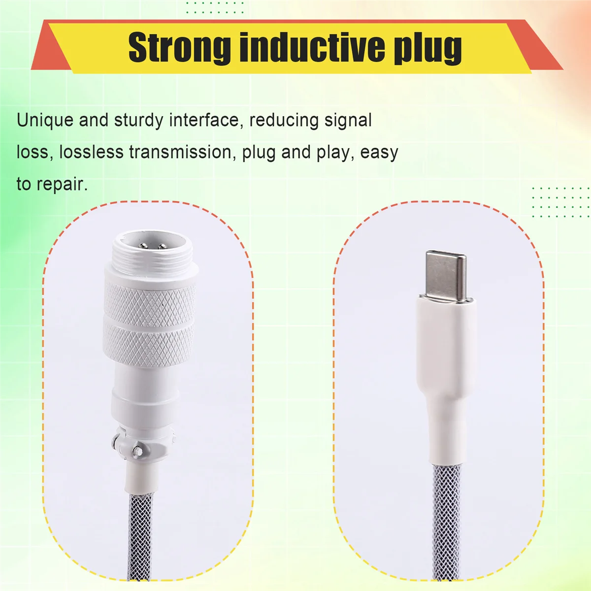 ATP-Cable de teclado mecánico USB C doble con conector GX16, interfaz tipo C ideal para teclados para juegos