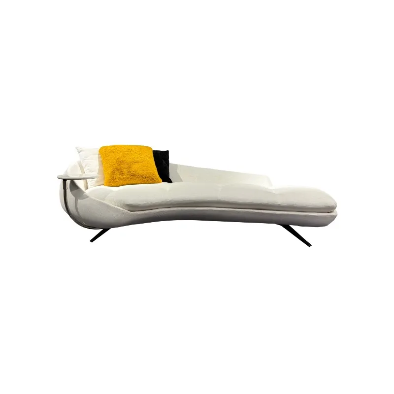 

Italian light luxury, hotel villa living room with coffee table curved concubine sofa fabric reclining chair