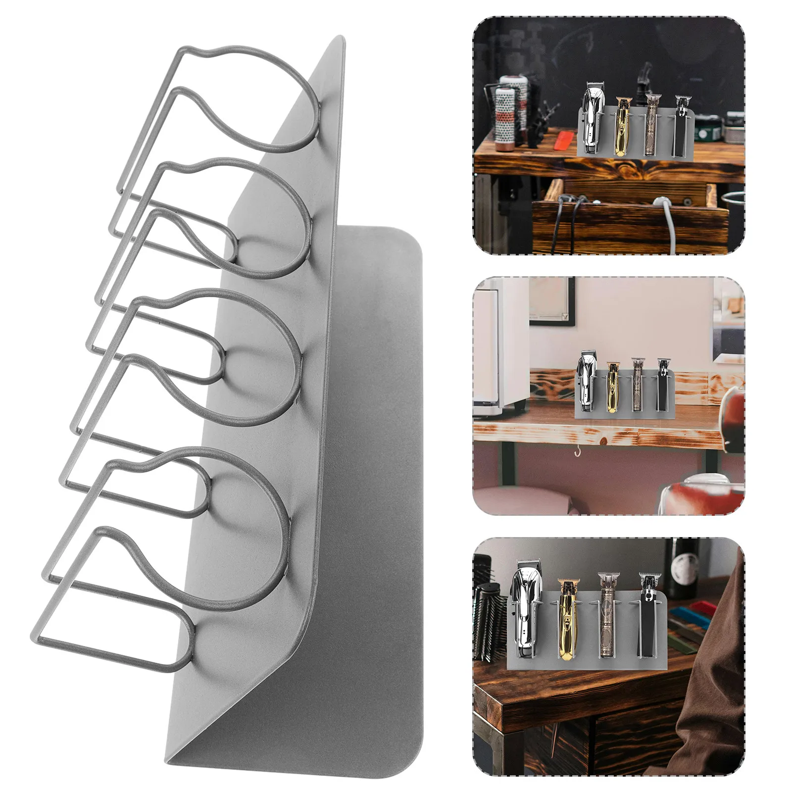 Stainless Steel Hair Clipper Holder Rack for Salon Barber Station Electric Clipper Stand Hair Trimmer Storage Organizer Display