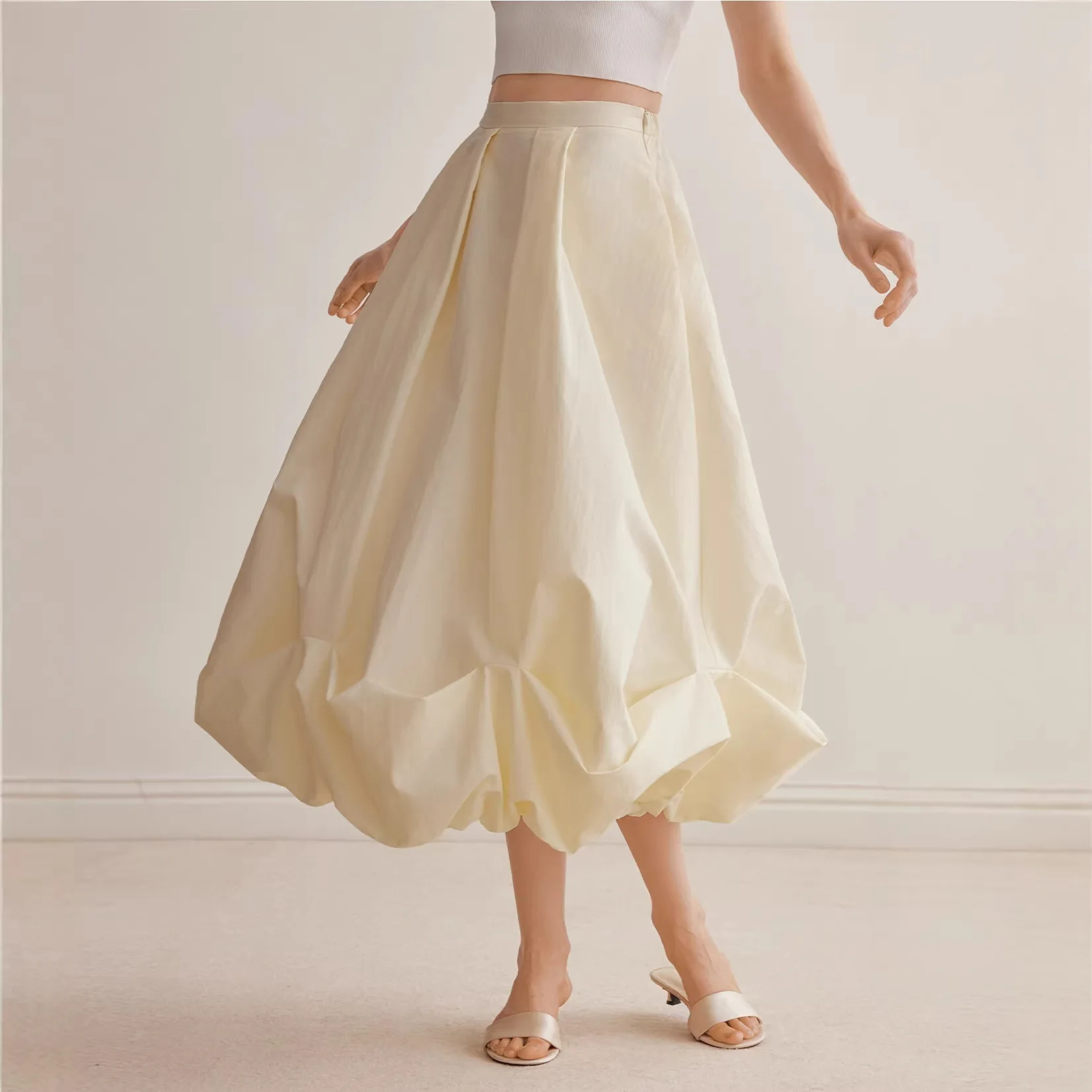 

Summer Elegant A-line Long Skirts For Women Party Maxi Y2K Lady Solid Women's Skirts High Waist Skirts