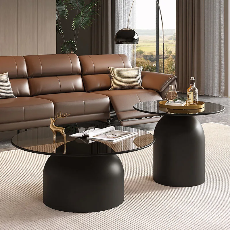 Round Transparent Coffee Table Fashion Luxury Decoration Aesthetic Modern Cheap Side Table Relaxing Mesa Auxiliar Home Products