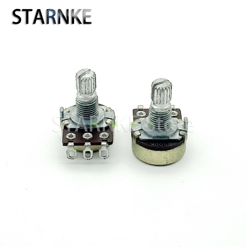 

2PCS 16-type 3-Pin B500K Single potentiometer, Electric Guitar Bass Volume tone, Threading Hole Foot 15mm Knurled Shaft