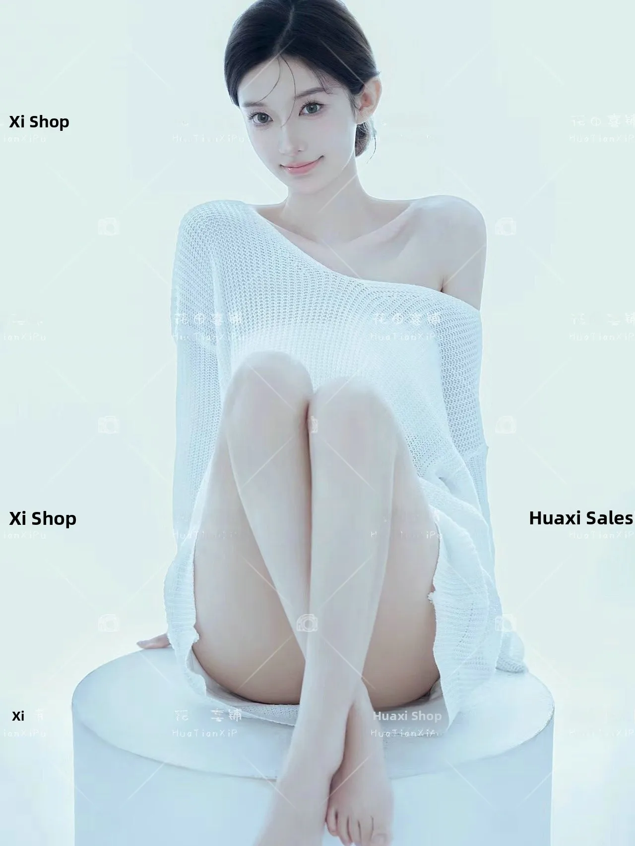 

Korean Style Pure Desire Lazy Oxygen Girl Sweater Art Photo Portrait Photography Studio New Model Spring 2024 Women's Fashion