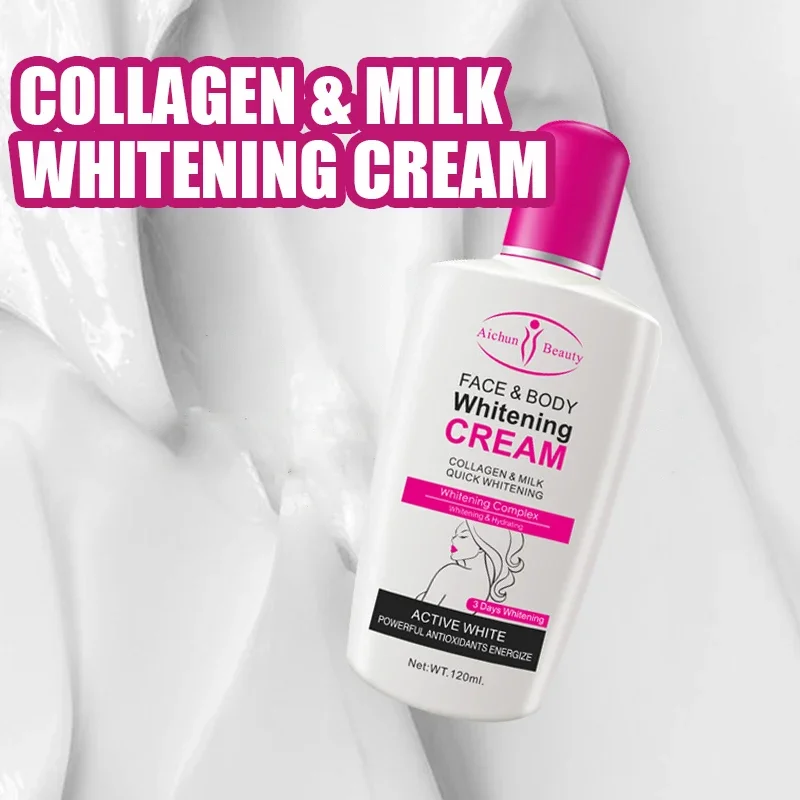 Collagene latte viso corpo crema sbiancante idratante ascella gamba braccio lozione liscia schiarente cosmetici coreani cura della pelle