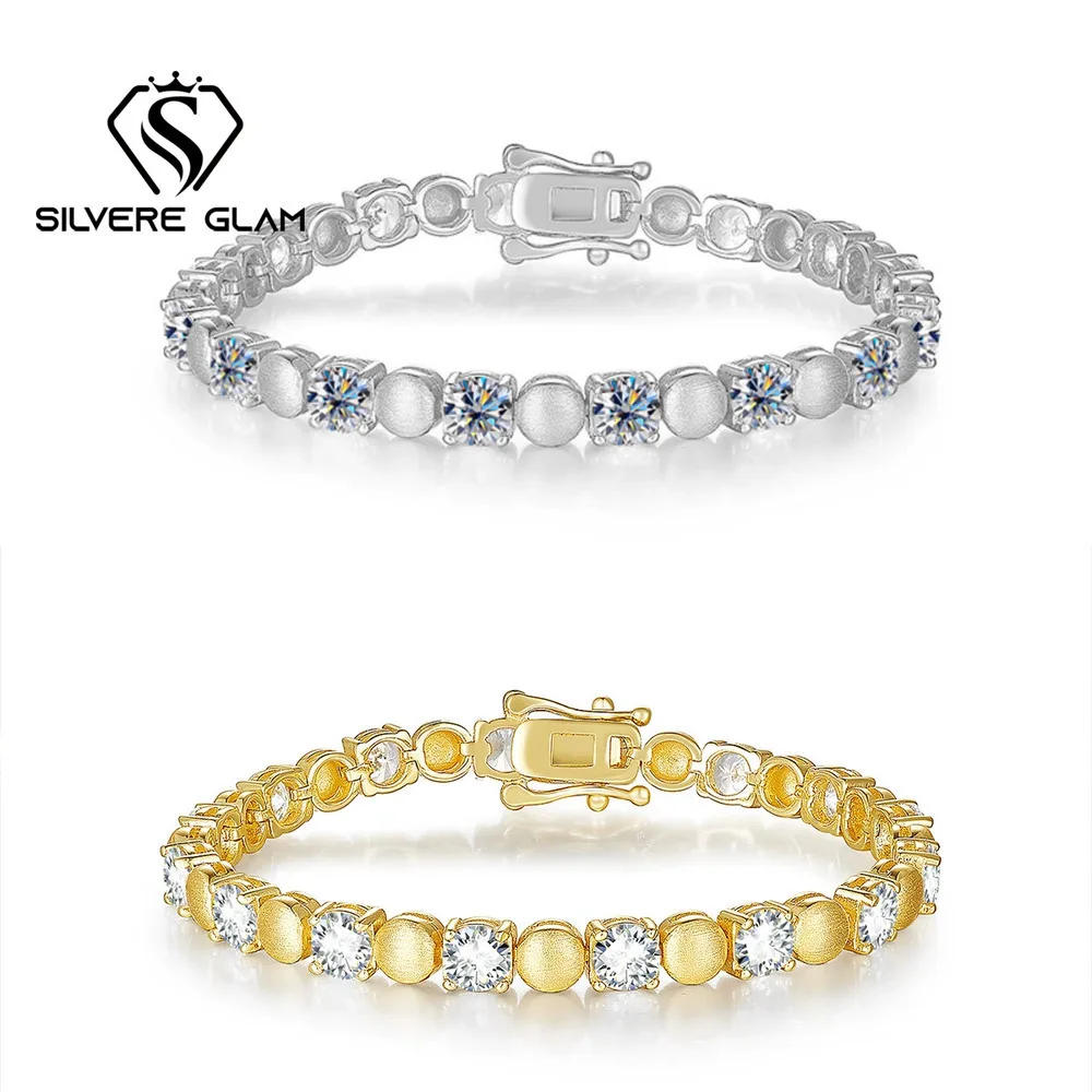 

Браслет TY с муассанитом, стерлинговое серебро 925 пробы, Италия, матовый муассанит, циркон, браслет D VVS1, лабораторный драгоценный камень, ювелирные изделия, подарок на вечеринку