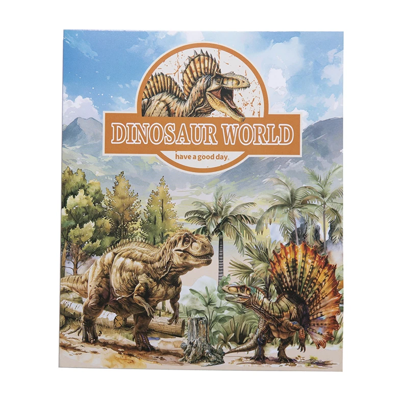 Pegatina decorativa retro para mascotas, dinosaurio, Serie Mundial, bonito, encantador, 8 unidades por lote