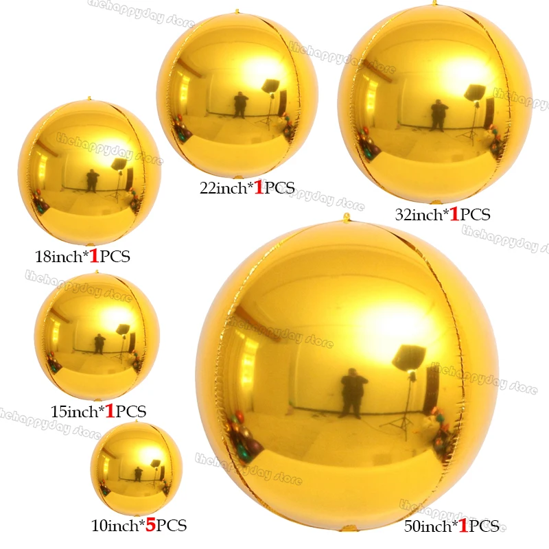10 Stück rote 4D-Rundfolienballons 50-10IN 4D-Mylar-Ballballons Metall roter runder Ballon Valentinstag Geburtstag Hochzeit Weihnachten