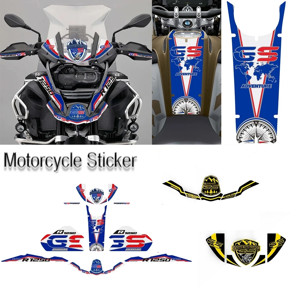 For BMW R1250GS R 1250 GS GSA Adventure Tank Pad Side Panel Protector Front Nose Fairing Fender Windshield Handguard Protector