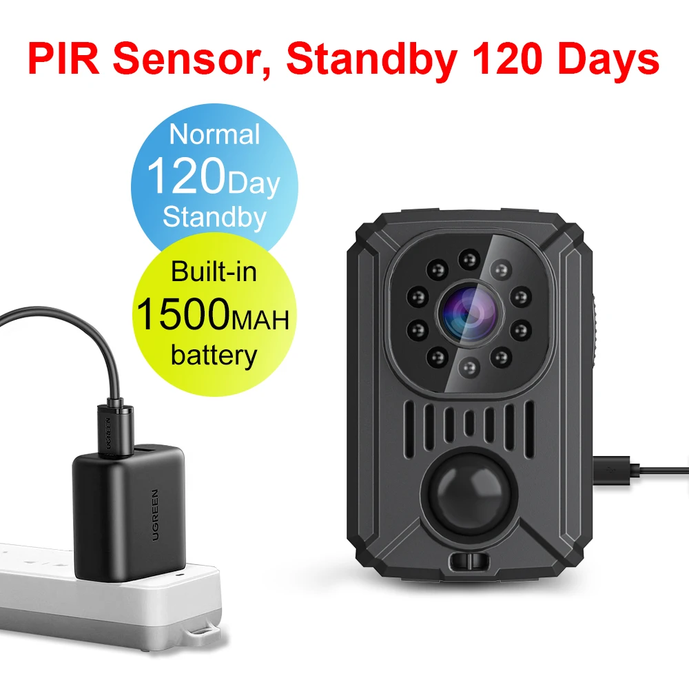 MD31 Mini PIR Video Camera with Back Clip HD 1080P Recorder Smart Camera Body Motion Small Cam for Car Home Use