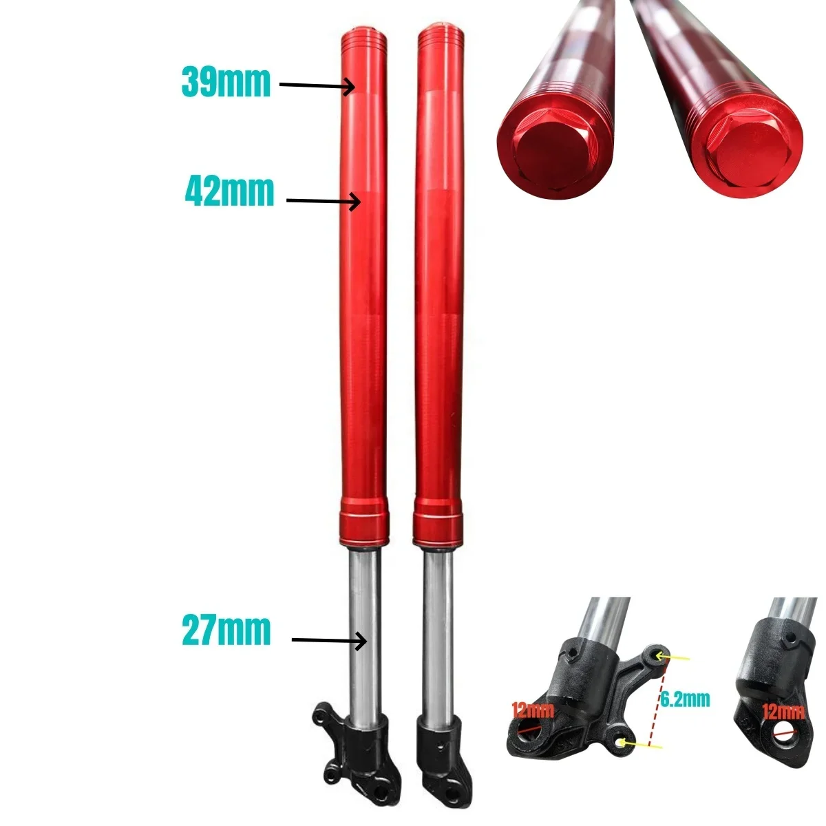 

Factory Outlet Customized 530~630mm Upside Down Motorcycle Front Fork Universal 39/42mm Dirt Bike Front Fork Suspension