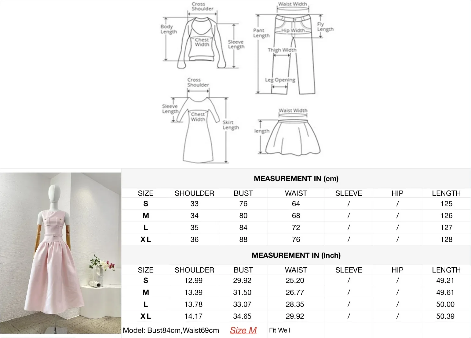 فستان نسائي متوسط الطول بحزام وردي أنيق عالي الجودة بدون أكمام