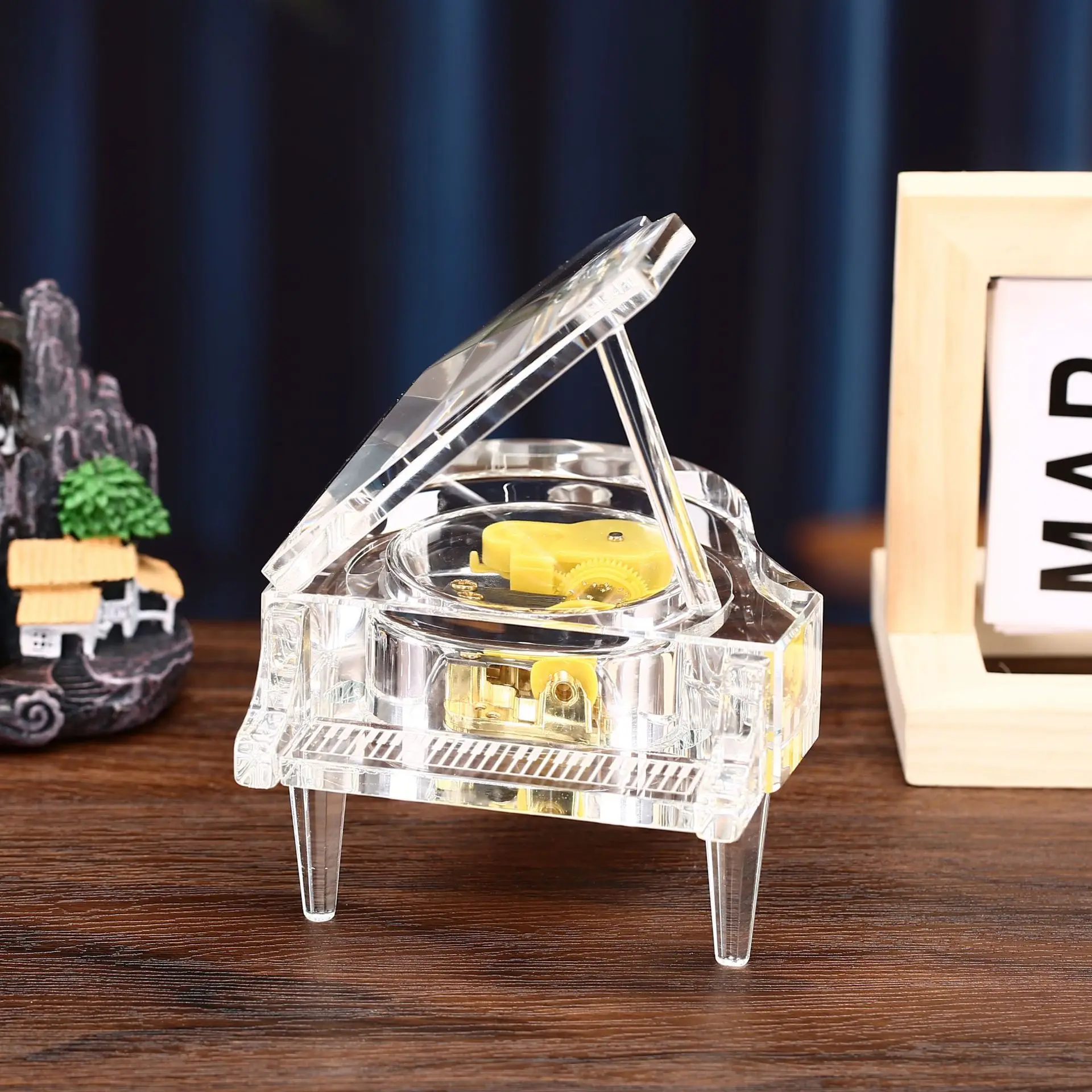 Elegant Crystal Piano Music Box - Romantic Gift for Women Ideal for Christmas Birthday Wedding New Year Anniversary Home Decor