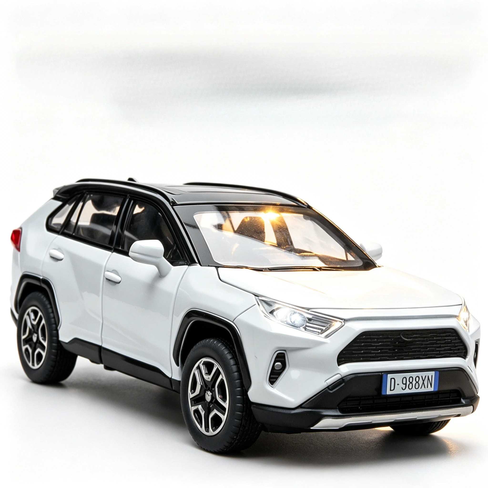 

Игрушечная модель автомобиля RAV4 из сплава 1:32, изысканные украшения для рабочего стола, лучшая коллекция для любителей моделей автомобилей, подарок на Хэллоуин.
