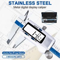 ET52 0.01mm High Precision Stainless Steel Digital Caliper 150mm Fraction/MM/Inch Vernier Caliper Machining Woodworking Tools