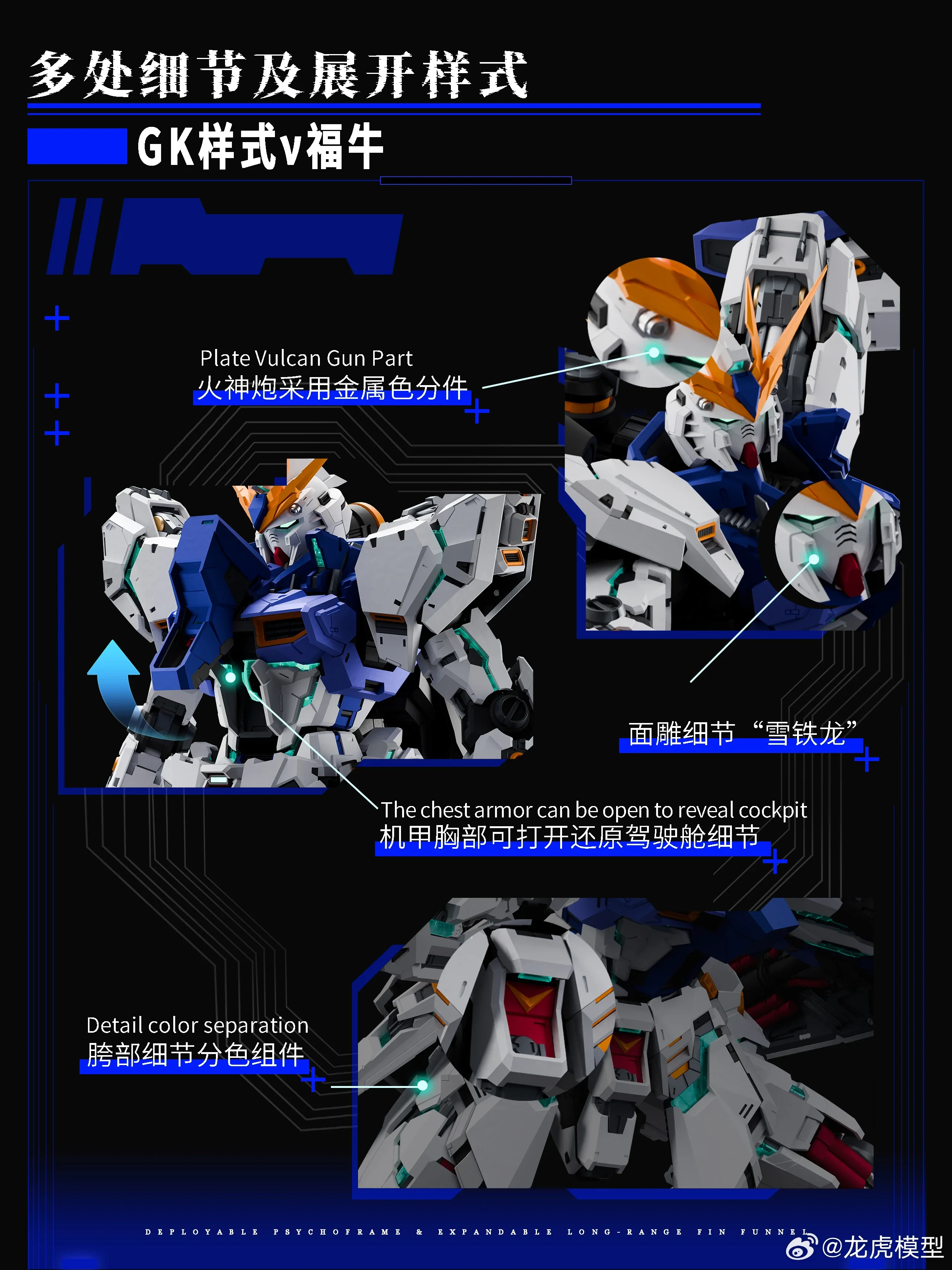 In Stock LONGHU/Dragon Tiger Model FIN FUNNEL 1/100 RX‑93FFV Nu GK Assemble Model Burst Armor Psycho‑Frame Figure Collect Toy