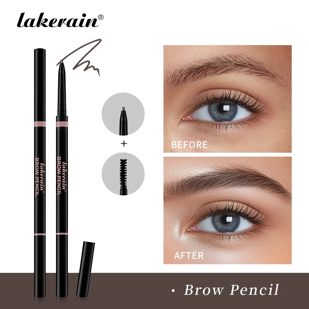 3 ألوان برأسين قلم الحواجب دوران تلقائي فائق النعومة قلم الحواجب تجميل ضد الماء مستحضرات تجميل العين الحرة للنساء #1