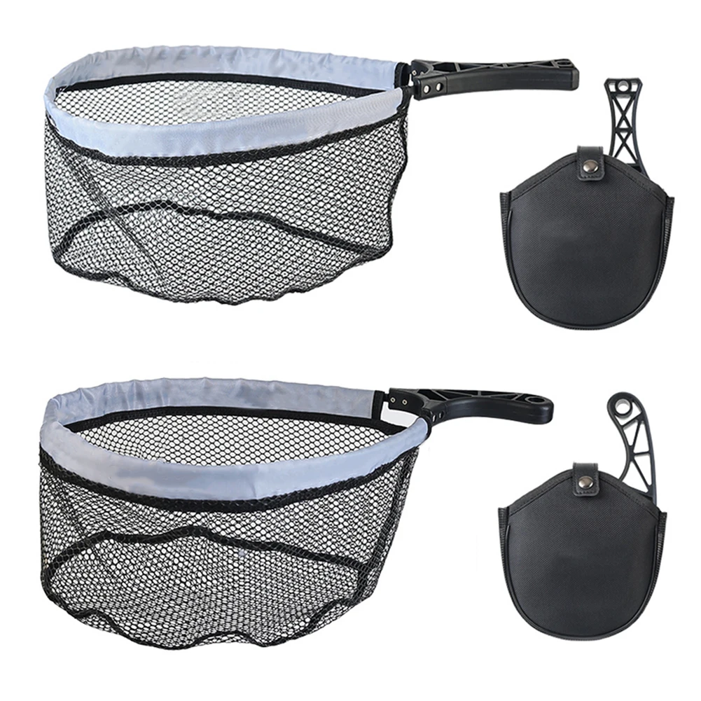 Fly Fishing Landing Net with Soft Rubber Mesh Foldable Landing Net with Tackle Bag Minnow Net Fishing Gear for Beginners - view 5