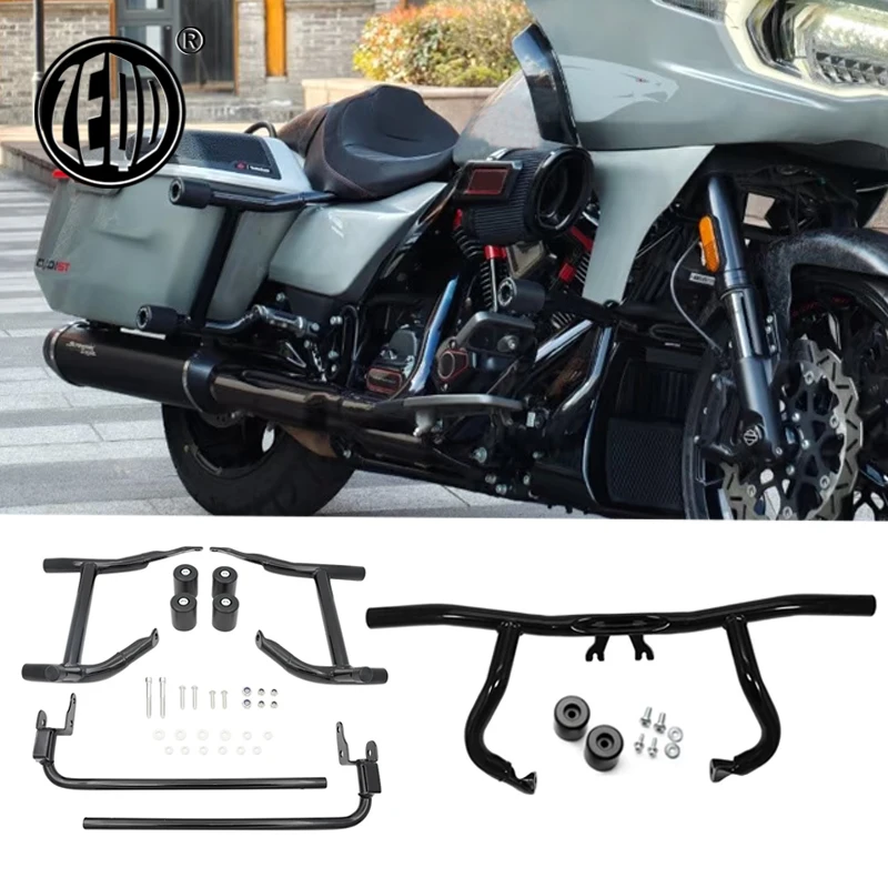 Geeignet für Harley Street Glide Road King Sturzbügel Motorrad-Modifikation CVO Vorder- und Heck-Sturzbügel 2024-2025