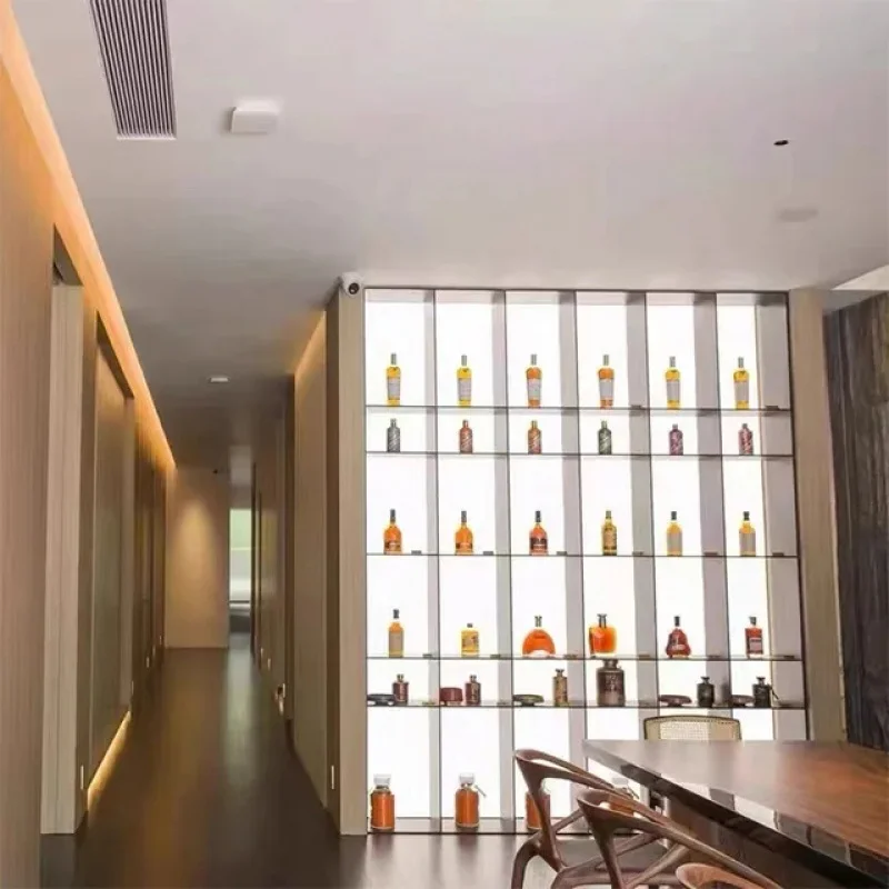 

Customize.Luxury Hotel /Home / Restaurant Glass Tawny Stainless Steel Wine Cabinet Wine DisplayCabinet