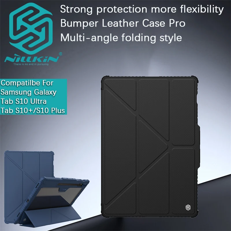 

Nillkin Case For Samsung Galaxy Tab S10 Ultra/S10 PLUS/S10+ Bumper Leather Pro Multi-angle folding style Fall protection sleeve