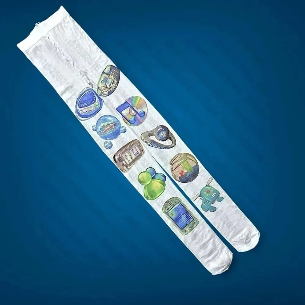 

Japanese Style Cartoon Printed Pantyhose Y2K Anime Sexy Stockings Leggings Insect Printed Silk Velvet Long Tights Sexy Lingerie