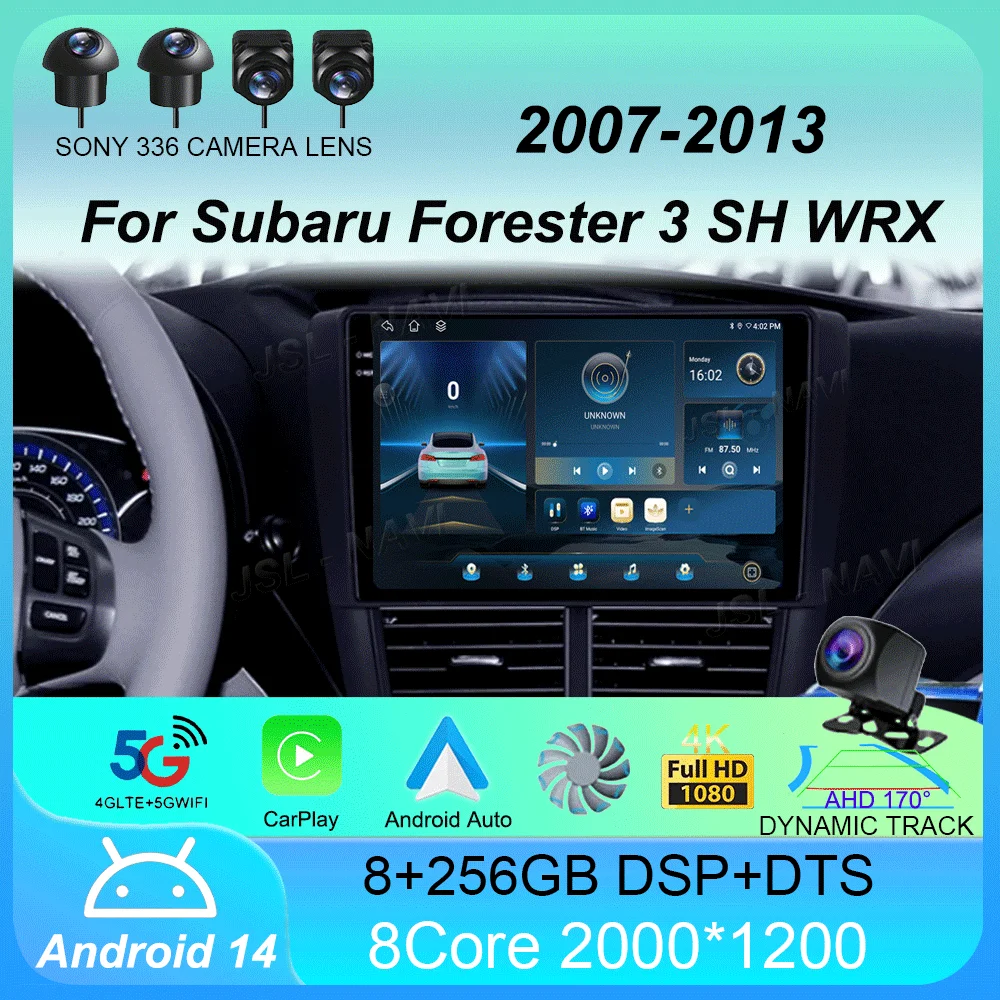 Car Radio Android 14 For Subaru Forester 3 SH 2007 - 2013 For Subaru Impreza GH GE 2007 - 2011 Multimedia Video Player Navigatio