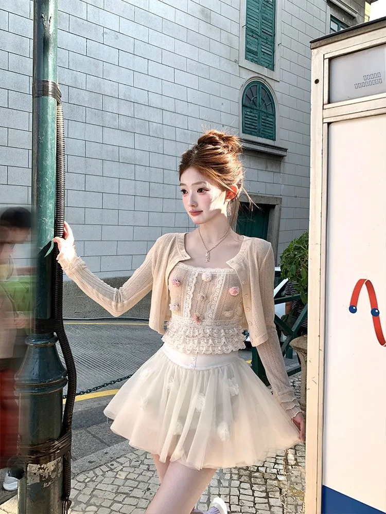 

Acaine Ballet High Waist ort Tulle Skirt Women's Spring Visual Height Gain ort Skirts Girl Sle Casual Loose Fit