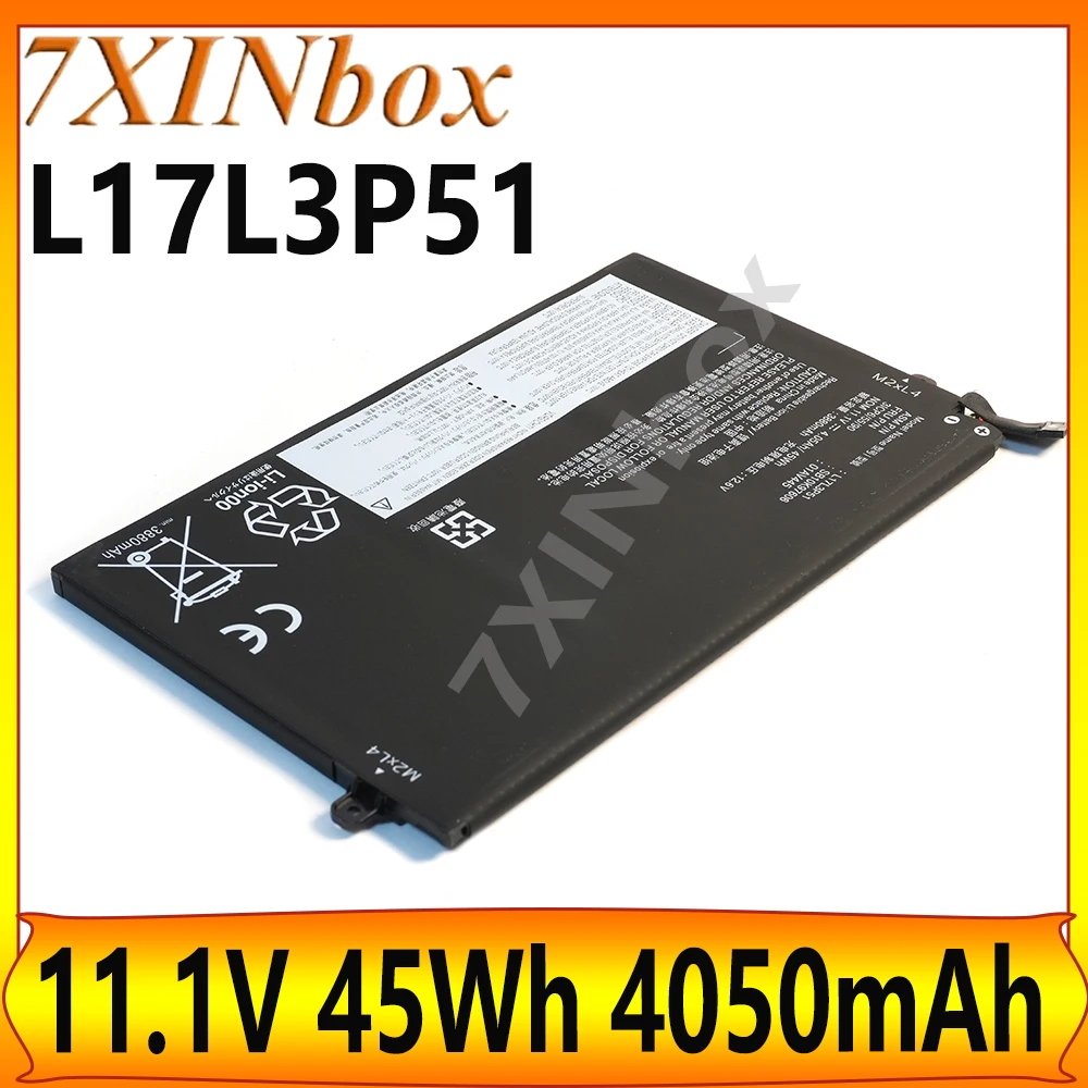 7XINbox L17L3P51 11.1V 45Wh 4050mAh Laptop Battery For Lenovo ThinkPad E480 E490 E495 E590 E580 Serie L17M3P51 L17M3P52 L17C3P51
