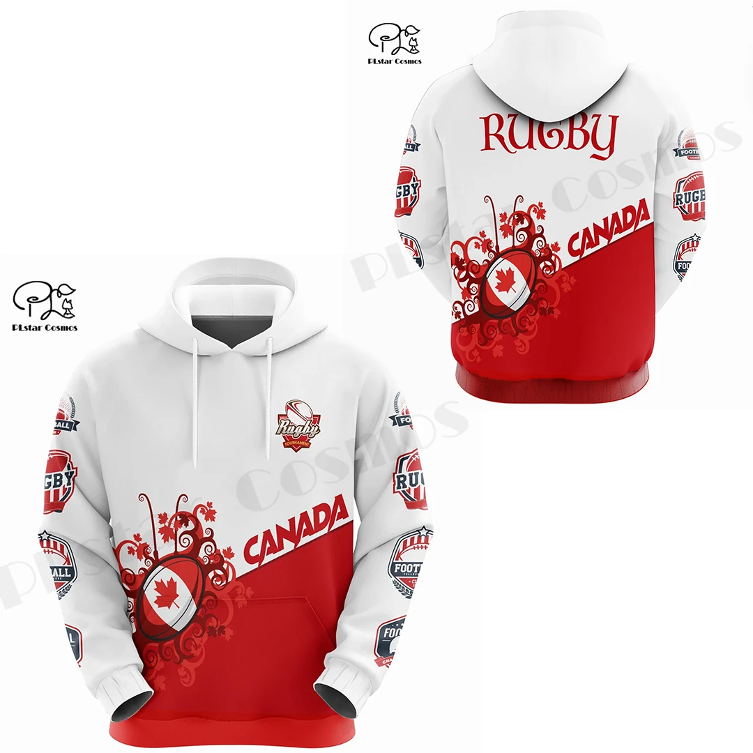 PLstarCosmos 3Dprint Newest Proud Canada Flag Rugby Map Leaf Streetwear Harajuku Causal Unique Unisex Hoodies/Sweatshirt/Zip Q-6