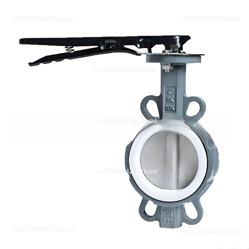 Two D71F-16C-DN50-DN300-D371F-16CDN50-DN800 Hand Clip Butterfly Valve Cast Steel