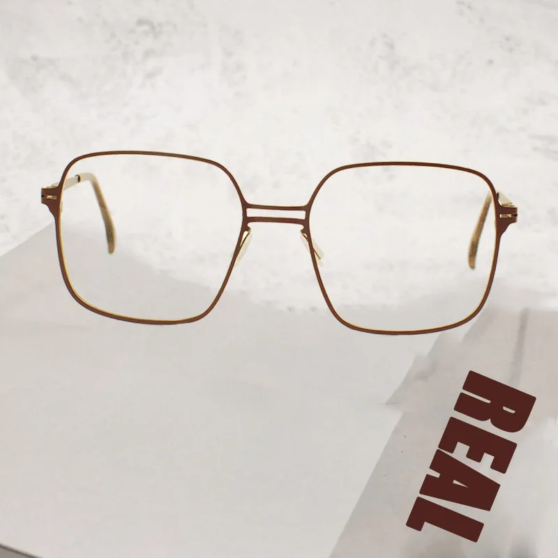 REAL 2022 China Wholesale Newest Oversized Metal Optical Frames Square Women Men Myopia Eyewear MT09166