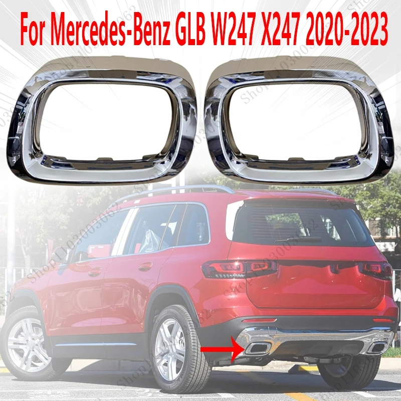 

Rear Bumper Bright Strip Tail Lip For Mercedes-Benz GLB W247 X247 2020-2023 Car Exterior Exhaust Pipe Tailpipe Chrome Frame