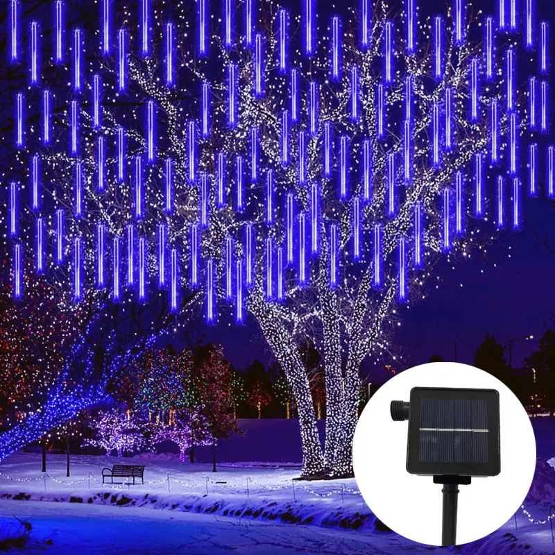 

50cm/30cm Solar LED Meteor Shower Rain Lights Holiday String Lights Garden Light 8 Tubes Halloween Christmas Wedding Decoration