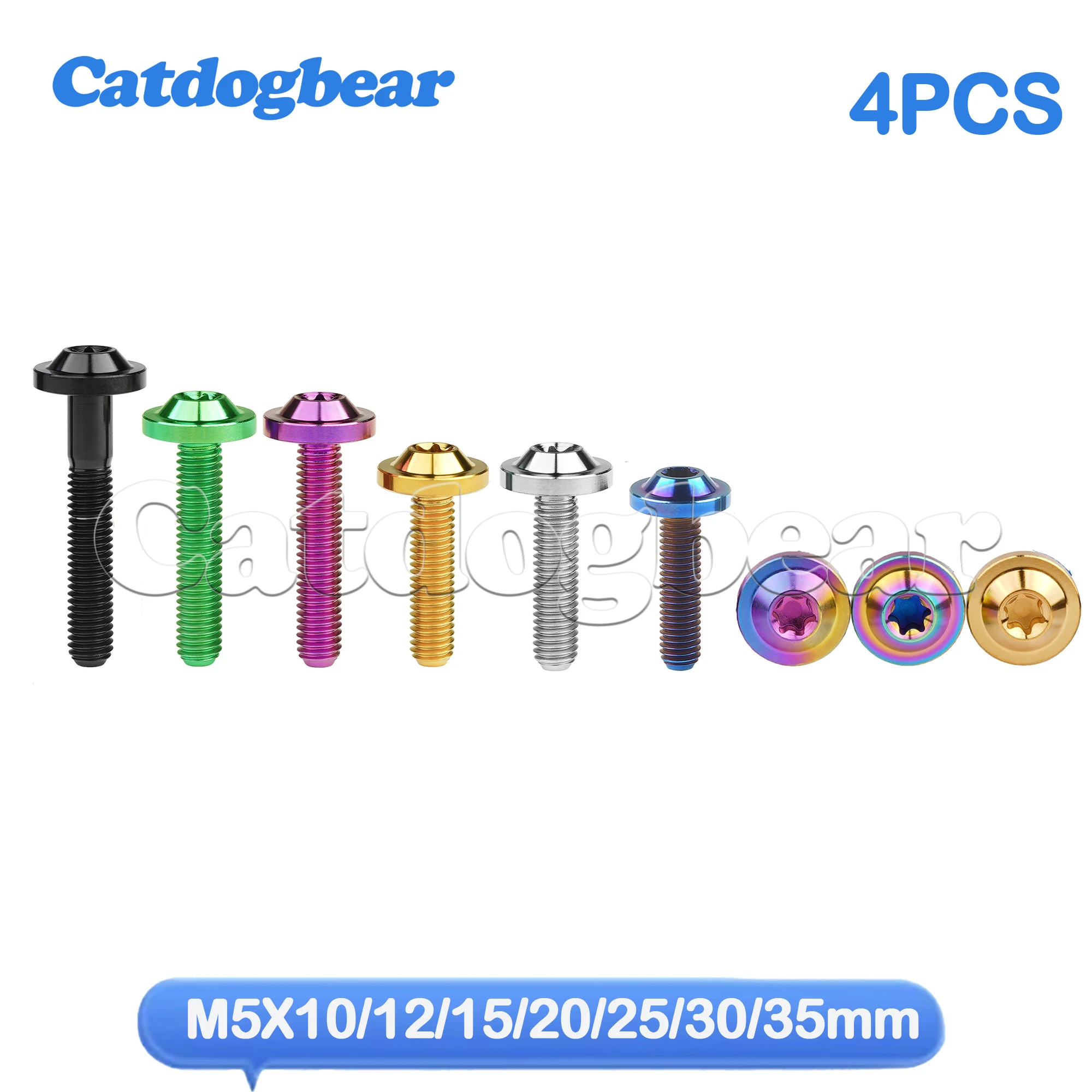 

Catdogbear 4 шт. титановые болты M5X10/12/15/20/25/30/35 мм винт с головкой Torx T25 для крепления модификации велосипеда