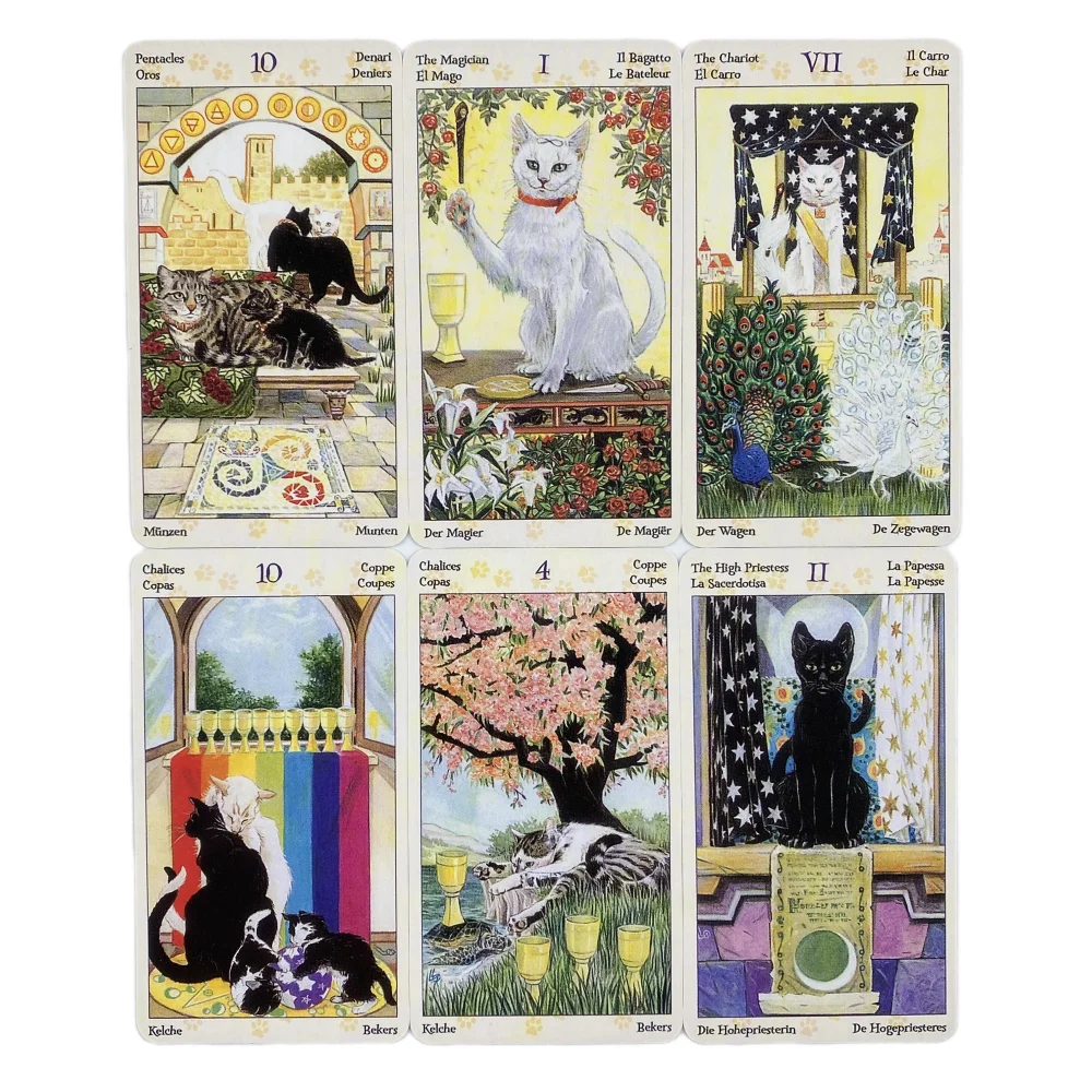 Mini Size Tarot Of Pagan Cats Cards A 78 English Visions Divination Edition Deck Borad Games